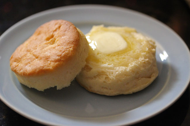 Butter on a biscuit